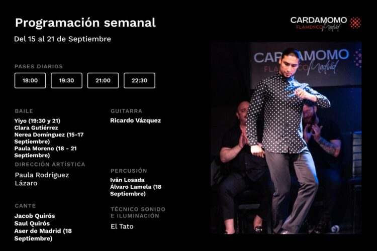 Programación artística Cardamomo 15-21 Septiembre