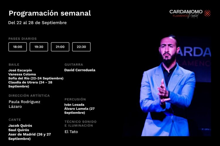 Programación Artística Cardamomo 22-28 Septiembre