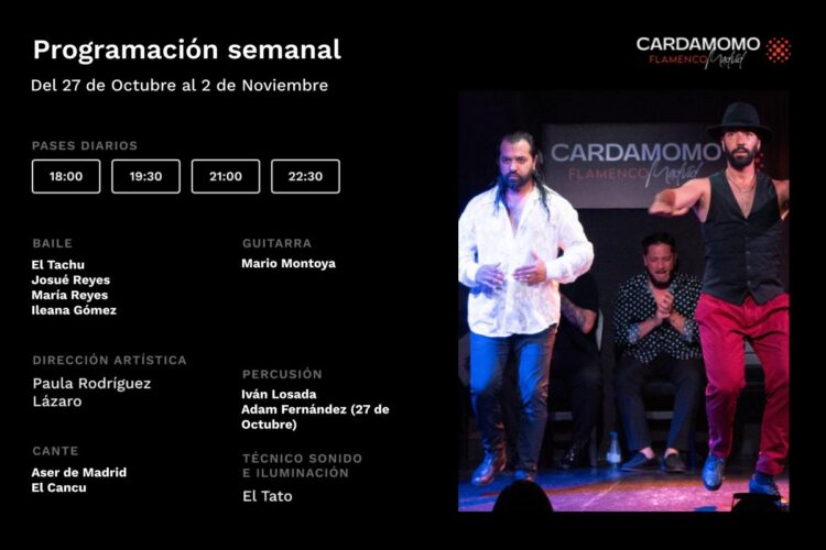 Programación Artística Cardamomo 27 Octubre 2 Noviembre