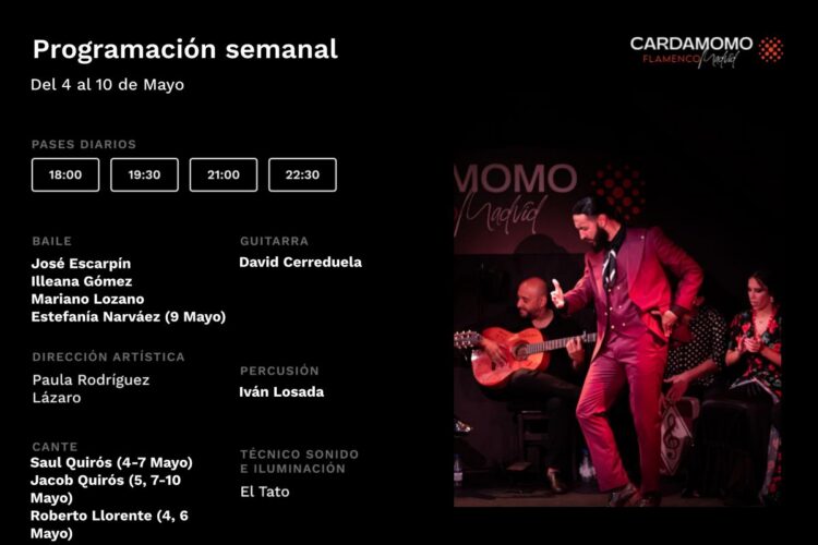 Programación Artística Semanal Cardamomo 4-10 Mayo