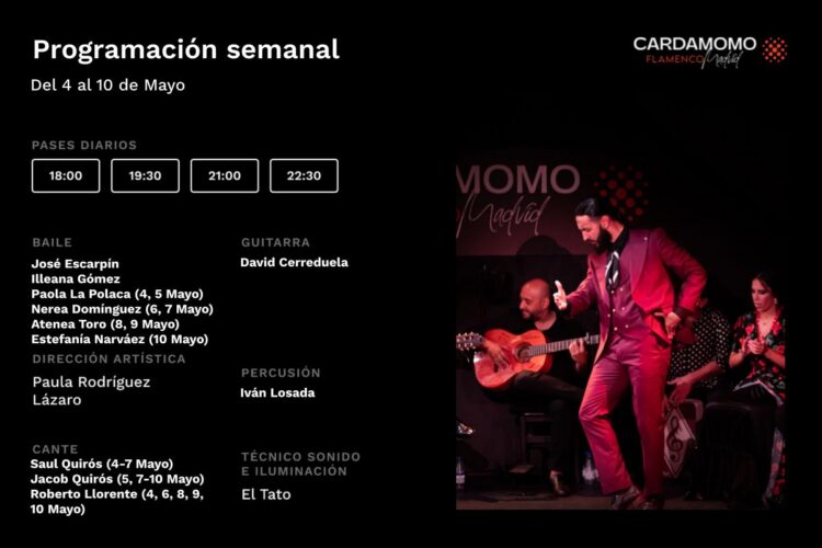 Programación Artística Semanal Cardamomo 4-10 Mayo