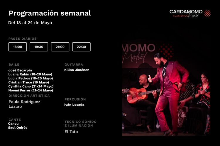 Programacion Artística Semanal 18-24 Mayo Cardamomo