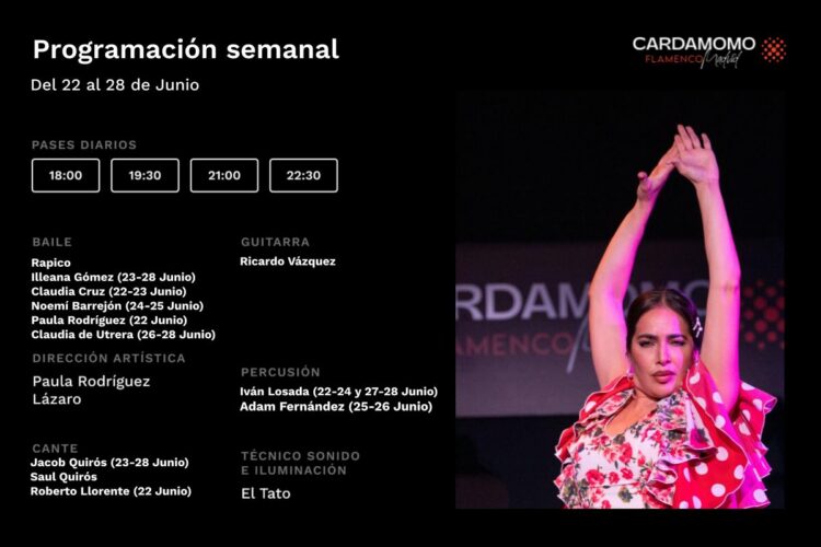Programación Artística Semanal 22-28 Junio Cardamomo